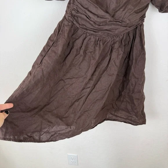 DISSH Brown Puff-Sleeve Mini Dress - Picture 6 of 10